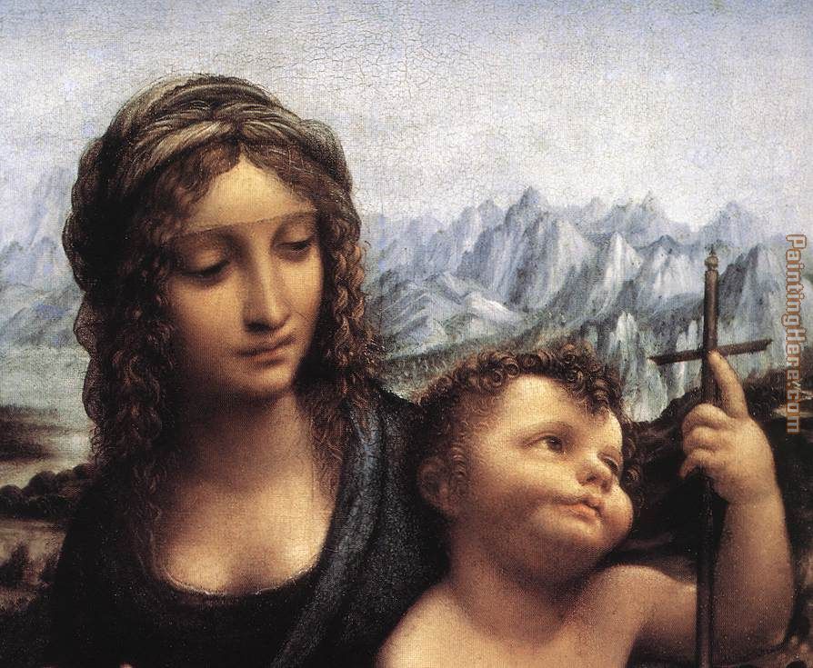 Leonardo da Vinci Madonna with the Yarnwinder detail